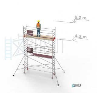 Hliníkové lešení Klimatek - výška 6,2 m (3,2 m x 0,85 m (d/š))