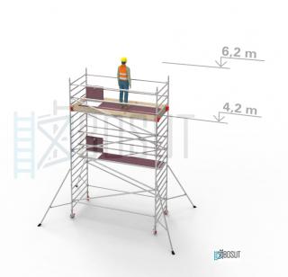 Hliníkové lešení Klimatek - výška 6,2 m (3,2 m x 1,45 m (d/š))