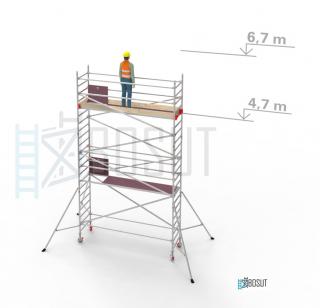 Hliníkové lešení Klimatek - výška 6,7 m (3,2 m x 0,85 m (d/š))