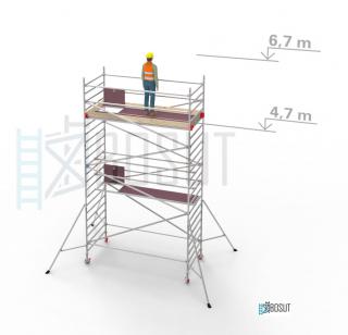 Hliníkové lešení Klimatek - výška 6,7 m (3,2 m x 1,45 m (d/š))