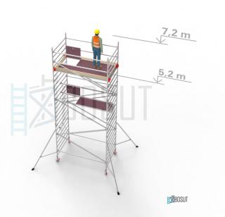 Hliníkové lešení Klimatek - výška 7,2 m (2,5 m x 1,45 m (d/š))