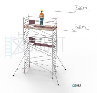 Hliníkové lešení Klimatek - výška 7,2 m (3,2 m x 1,45 m (d/š))