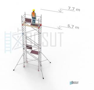 Hliníkové lešení Klimatek - výška 7,7 m (1,8 m x 0,85 m (d/š))