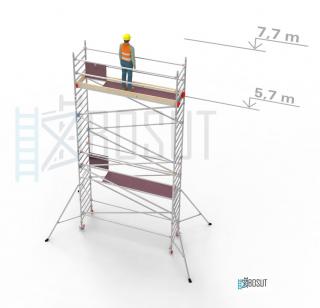 Hliníkové lešení Klimatek - výška 7,7 m (3,2 m x 0,85 m (d/š))