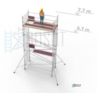 Hliníkové lešení Klimatek - výška 7,7 m (3,2 m x 1,45 m (d/š))