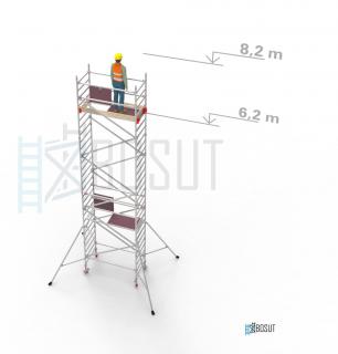 Hliníkové lešení Klimatek - výška 8,2 m (1,8 m x 0,85 m (d/š))