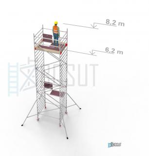 Hliníkové lešení Klimatek - výška 8,2 m (1,8 m x 1,45 m (d/š))