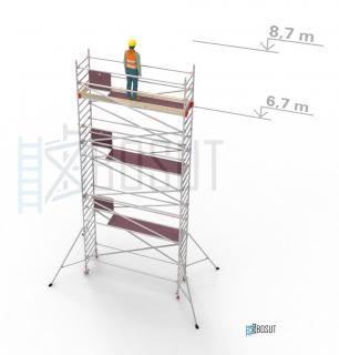 Hliníkové lešení Klimatek - výška 8,7 m (3,2 m x 0,85 m (d/š))