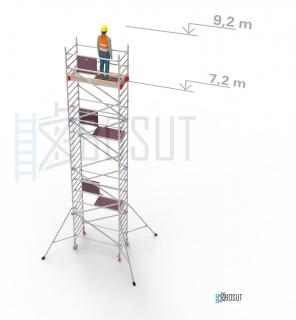 Hliníkové lešení Klimatek - výška 9,2 m (1,8 m x 0,85 m (d/š))