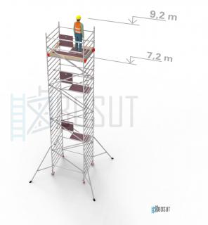 Hliníkové lešení Klimatek - výška 9,2 m (1,8 m x 1,45 m (d/š))