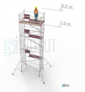 Hliníkové lešení Klimatek - výška 9,2 m (2,5 m x 1,45 m (d/š))