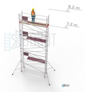 Hliníkové lešení Klimatek - výška 9,2 m (3,2 m x 0,85 m (d/š))