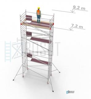 Hliníkové lešení Klimatek - výška 9,2 m (3,2 m x 1,45 m (d/š))