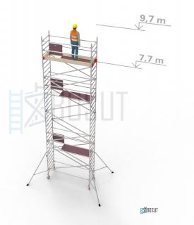 Hliníkové lešení Klimatek - výška 9,7 m (2,5 m x 0,85 m (d/š))