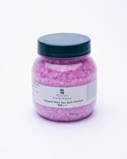 Přírodní krystaly (sůl) z Mrtvého moře  - Čajová růže 500 g (Natural Dead Sea Bath Crystals - Tea Rose - 500 g)