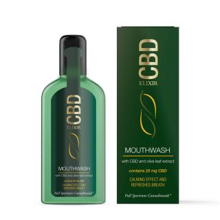 CBD Elixir ústní voda 25mg CBD a extrakt z listů olivového oleje (75ml)