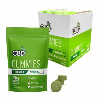 CBDfx Vegan Želé 200mg CBD Kurkuma Spirulina 32g