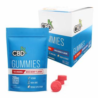 CBDfx Vegan Želé 200mg CBD Originální mix ovoce 32g