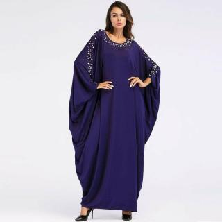 Dámský orientální dlouhý Kaftan - zdobené arabské šaty s perly