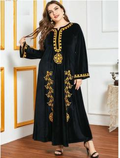 Orientální dlouhé šaty Abaya DUBAJ černé - XL