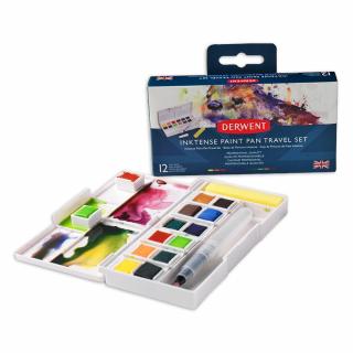 Akvarelové barvy Derwent Inktense Paint pan travel set