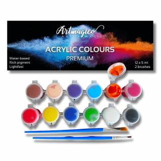 Artmagico Akrylové barvy 5ml x 12 ks