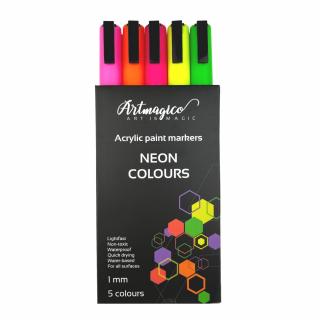 Artmagico akrylové popisovače s jemným hrotem - neonové - 5 ks