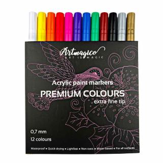 Artmagico Akrylový popisovač s extra jemným hrotem (0,7 mm) 12 ks