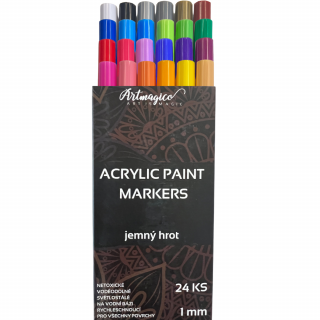 Artmagico Akrylový popisovač s jemným hrotem (1 mm) 24 ks