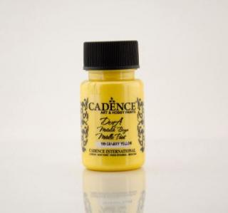 Cadence Metalická akrylová barva Dora Metalic 50 ml Cadence: canary yellow - kanárkově žlutá DM199