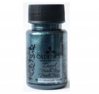 Cadence Metalická akrylová barva Dora Metalic 50 ml Cadence: dark turquioise - tmavě tyrkysová DM142