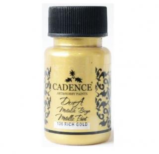 Cadence Metalická akrylová barva Dora Metalic 50 ml Cadence: rich gold - sytá zlatá DM136