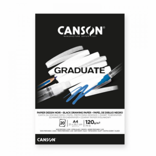 Canson Graduate Drawing Black skicák lep. A4 120g