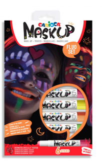 Carioca Mask Up barvy na obličej Neon 6ks