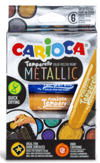 Carioca temperové barvy Metallic 6ks