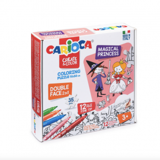 Carioca Vybarvovací puzzle s motivem princezen + 12 fix