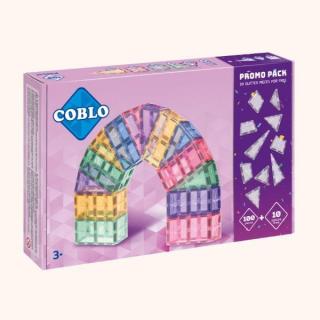 COBLO - Magnetická stavebnice 100 dílů Pastel + 10 třpytivých dílů zdarma