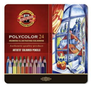 KOH-I-NOR Umělecké pastelky 3824 POLYCOLOR v kovové krabičce 24 barev