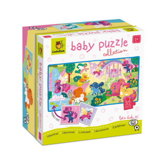 Ludattica - Oboustranné puzzle pro nejmenší Jednorožci- baby puzzle