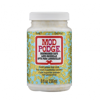 Mod Podge - Zlatý Glitter Vrchní nátěr - vhodný do myčky 237 ml