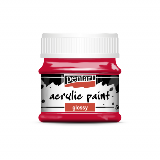 Pentart - akrylové barvy LESKLÉ 50 ml Barvy Pentart: červená