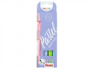 Pentel touch SES15P-4 PASTEL sada Brush Sign Pen