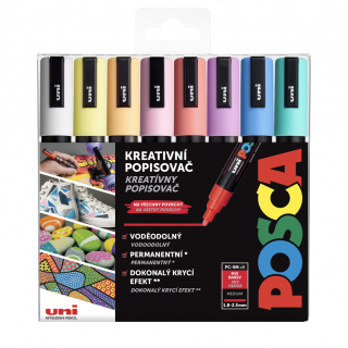 POSCA akrylový popisovač PC-5M Sada pastelových barev 8 ks