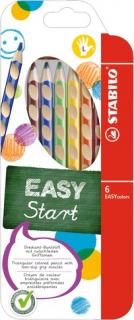 Stabilo pastelky Easy start - 6 barev - pro LEVÁKY