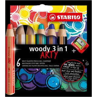 Stabilo pastelky Woody 3 v 1 Arty - 6 ks