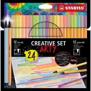 Stabilo sada Creative set Arty - Point 88/Pen 68 - 24 ks