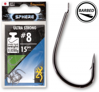 #8 BROWNING HÁČKY sphere ultra strong černý nilů 15ks 0,28g