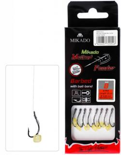 Návazec - METHOD FEEDER 10 cm s gumkou BAIT BAND – háček : 10 / Vlasec : 0.23 mm 8 ks