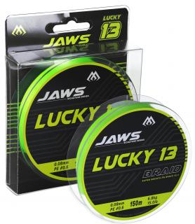 PLETENÁ ŠŇŮRAA - JAWS LUCKY 13 - 0.10mm/8.7kg/150m - FLUO ZIELONA - 1 cívka