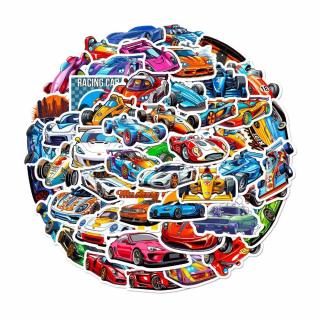 50 ks barevných samolepek na skateboard CARS STICKERS